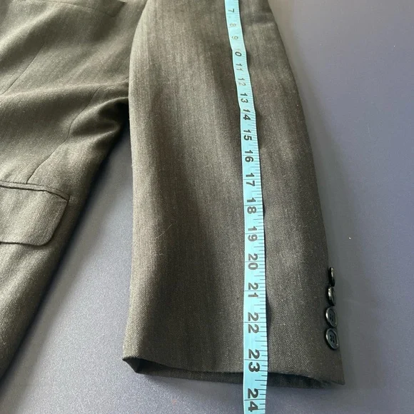 Brooks Brothers 346 Blazer Mens 46R Gray Wool Blend Suit Jacket Coat